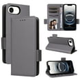 thumbnail image 1 of for iPhone 16e Case, Classic Design PU Leather Wallet Magnetic Closure Flip Case with Kickstand Card Holder Slot Shockproof Protective Cover for iPhone 16e - Gray, 1 of 6