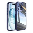 thumbnail image 1 of for iPhone 16e Case Clear Slim, [Built in Lens Protector] [Non Yellowing] TPU Bumper Transparent Back Hard Shell Shockproof Thin for Men Women for iPhone 16e, Blue, 1 of 6