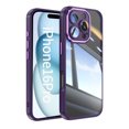 thumbnail image 1 of for iPhone 16e Case Clear Slim, [Built in Lens Protector] [Non Yellowing] TPU Bumper Transparent Back Hard Shell Shockproof Thin for Men Women for iPhone 16e, Darkpurple, 1 of 6