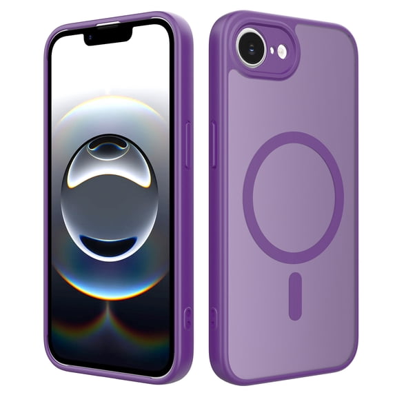 for iPhone 16e Case, Compatible with Mag-Safe, Support Magnetic Car Mount, Shockproof Military-Grade Protection, Magnetic Phone Case for iPhone 16e, Classic Hybrid Cover, Darkpurple