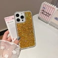 thumbnail image 1 of for iPhone 16e Case, Glitter Shining Design with Diamond Edge Cover, Shockproof Military-Grade Protection, Clear TPU Bumper Hard Back Protective Hybrid Case for iPhone 16e, Gold, 1 of 9