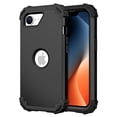 thumbnail image 1 of for iPhone 16e Case, Heavy Duty Military Grade Drop Protection Hybrid Cover, Rugged Shockproof Dustproof Triple-Layers Tough Phone Case Cover for iPhone 16e, Black, 1 of 7
