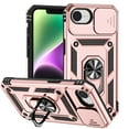 thumbnail image 1 of For iPhone 16e Case Heavy Duty Military Grade Protection,Camera Lens Slide Protection & 360°Rotate Magnetic Car Mount Holder Kickstand Rugged Shockproof Drop Hard Shell,Rosegold, 1 of 9