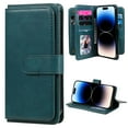 thumbnail image 1 of for iPhone 16e Case, Heavy Duty Protection Wallet with Magnetic Case, 10 Card Slots, 2 in 1 Folio Flip Premium PU Leather Wallet Kickstand Case for iPhone 16e - Darkgreen, 1 of 7