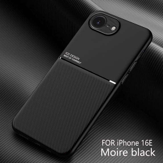 for iPhone 16e Case, Luxury Ultra Slim with Magnetic Matte Dual Layer Shockproof Bumper Frame Drop Protection Hybrid Phone Case Cover for iPhone 16e, Black