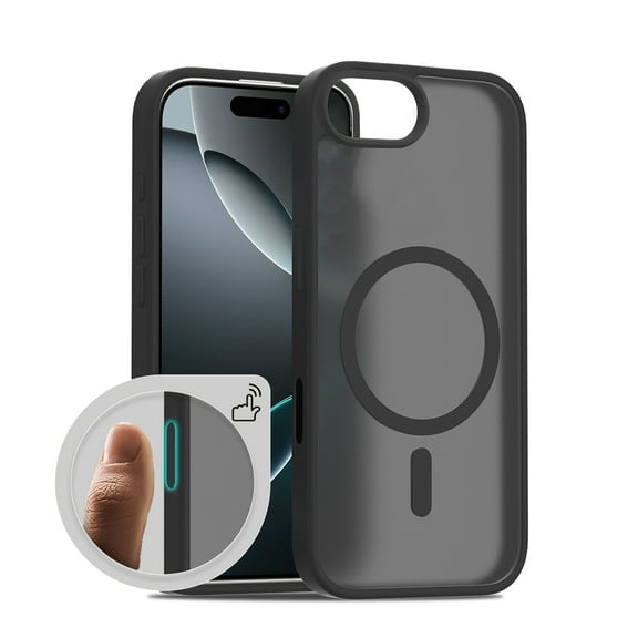 for iPhone 16e Case Magnetic Case [Compatible with Magsafe] Slim Shockproof Protective Cover For iPhone 16e Anti-Sratch Phone Case with Translucent Hard Back,Black