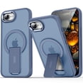 thumbnail image 1 of For iPhone 16e Case Magnetic Stand [Compatible with MagSafe][Military Drop Protection] Shockproof Invisible Kickstand Matte For iPhone 16e Phone Case Men Women,Darkblue, 1 of 8