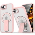 thumbnail image 1 of For iPhone 16e Case Magnetic Stand [Compatible with MagSafe][Military Drop Protection] Shockproof Invisible Kickstand Matte For iPhone 16e Phone Case Men Women,Pink, 1 of 8
