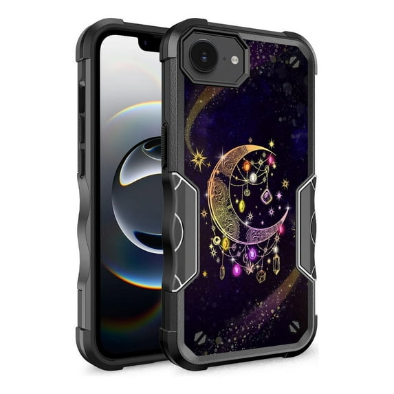 iPhone 16e Case, Rosebono Hybrid Dual Layer Graphic Design Pattern Heavy Duty Protection Case For iPhone 16e (Wiccan)