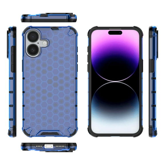 for iPhone 16e Case Rugged, Slim Translucent Flexible Scratch Resistant TPU Gel Rubber Silicone Anti-Slip Shockproof Drop-Protection Phone Cover for iPhone 16e,Blue