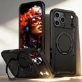thumbnail image 1 of for iPhone 16e Magnetic Case with Invisible Ring Kickstand Phone Case, [Compatible with Mag-Safe] [Secure Ring Great Grip Feeling] Rugged Shockproof Cover for iPhone 16e, Black, 1 of 5