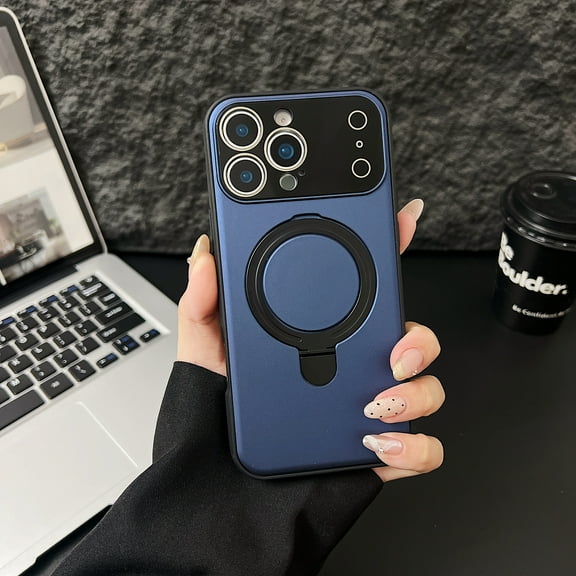 for iPhone 16e Magnetic Case with Kickstand, [Compatible with Mag-Safe] Military Grade Ring Holder Stand Heavy Duty Drop Shockproof Protection Phone Case for iPhone 16e, Darkblue