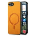thumbnail image 1 of for iPhone 16e Magnetic Case, Luxury PU Leather Skin-Feel Back Protective Phone Cover Compatible with Mag-Safe Support Car Mount Holder for iPhone 16e, Yellow, 1 of 7