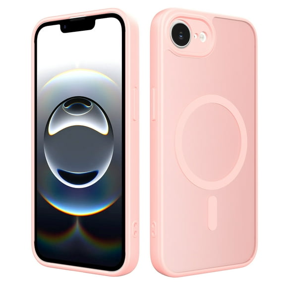for iPhone 16e Magnetic Case Support Wireless Charging, Shockproof Military-Grade Protection Cover, Slim Anti-Scratch Phone Case for iPhone 16e Match with Car Mount Holder, Pink