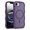 thumbnail image 1 of For iPhone 16e Magnetic Phone Case,Compatible with Mag-safe,Wavy Frame Cute Design for Girls Women,Translucent Matte Hard Back Shockproof Protective Lightweight Phone Case,Darkpurple, 1 of 6