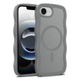 thumbnail image 1 of For iPhone 16e Magnetic Phone Case,Compatible with Mag-safe,Wavy Frame Cute Design for Girls Women,Translucent Matte Hard Back Shockproof Protective Lightweight Phone Case,Gray, 1 of 6