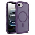 thumbnail image 1 of For iPhone 16e Magnetic Phone Case,Compatible with Mag-safe,Wavy Frame Cute Design,Shockproof Anti-fall Translucent Matte Skin-Feel  Durable Rugged Thin Fit Phone Case,Darkpurple, 1 of 6