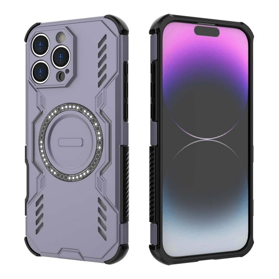 For iPhone 16e Magnetic Phone Case,Military-Grade Drop Protection,Compatible with Mag-Safe,Heavy Duty Tough Rugged Shockproof Dropproof Grip Armored Slim Phone Case Cover,Purple