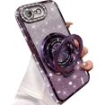 thumbnail image 1 of for iPhone 16e Magnetic Ring Stand Case Compatible with MagSafe, Cute Bling Sparkly Phone Cover with Crystal Diamonds Rhinestone Case with Camera Lens Protector for iPhone 16e 6.1" (Purple), 1 of 9