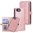 thumbnail image 1 of for iPhone 16e PU Leather 2 in 1 Case, Detachable Magnetic Wallet Case with Card Holder, Removable Flip Folio Cover with Stand Shockproof Protective Phone Cover, Compatible with MagSafe, Rosegold, 1 of 8