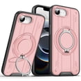 thumbnail image 1 of for iPhone 16e Rugged Grip Phone Case Compatible with MagSafe, 360 Rotating Ring Holder Stand Magnetic Case, Military-Grade Protection Anti-Scratch Anti-Slip Shockproof Cover,Pink, 1 of 8