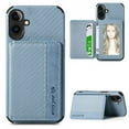 thumbnail image 1 of for iPhone 16e Wallet Case, Built-in Card Holder, RFID Blocking, PU Leather Kickstand, Back Flip Magnetic Closure, Durable Shockproof Magnetic Car Phone Cover for Women and Men,Blue, 1 of 10