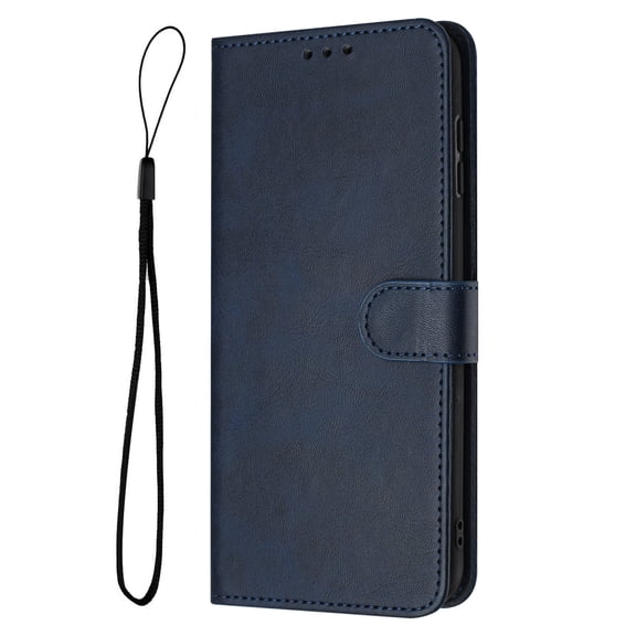 For iPhone 16e Wallet Case with Card Holder/Slot,PU Leather Folio Flip Shell [Kickstand][Magnetic Closure][Wrist Strap] Shockproof Anti-Scratch Cover Fit iPhone 16e,Darkblue