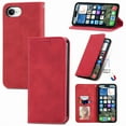 thumbnail image 1 of for iPhone 16e Wallet Case, Card Slots Holder Magnetic Closure Folio Phone Cover with Kickstand Bracket Luxury PU Leather TPU Inner Shell Shockproof Protective Case for iPhone 16e, Red, 1 of 6