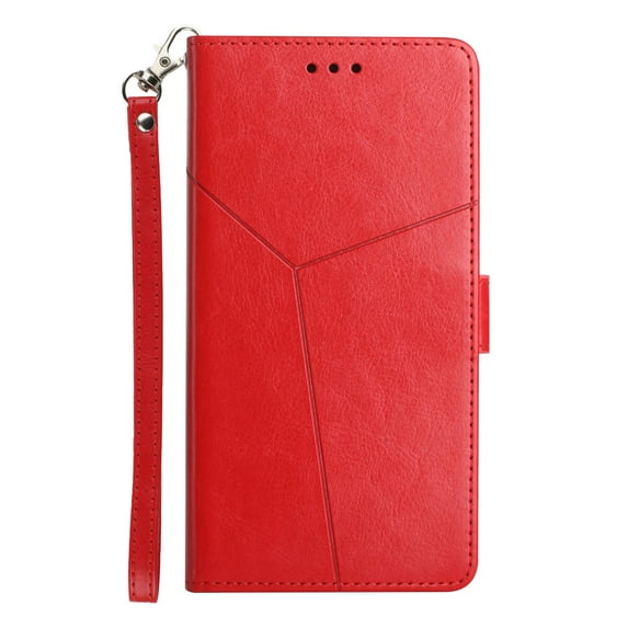 for iPhone 16e Wallet Case, Premium PU Leather with Wrist Strap Card Slots Shockproof Protective Magnetic Closure Flip Folio Cover Phone Case for iPhone 16e - Red