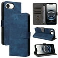 thumbnail image 1 of for iPhone 16e Wallet Case with RFID Blocking Credit Card Holder, PU Leather Wrist Strap Flip Kickstand Shockproof Cover Women Men for iPhone 16e, Blue, 1 of 6