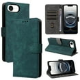 thumbnail image 1 of for iPhone 16e Wallet Case with RFID Blocking Credit Card Holder, PU Leather Wrist Strap Flip Kickstand Shockproof Cover Women Men for iPhone 16e, Green, 1 of 6