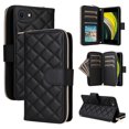 thumbnail image 1 of for iPhone 16e Wallet Case for Women Girls, PU Leather + TPU, Zipper Pocket Card Slots Kickstand Magnetic Clasp Crossbody & Wrist Strap Full Body Shockproof Heavy Duty Phone Cover, Black, 1 of 8