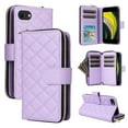 thumbnail image 1 of for iPhone 16e Wallet Case for Women Girls, PU Leather + TPU, Zipper Pocket Card Slots Kickstand Magnetic Clasp Crossbody & Wrist Strap Full Body Shockproof Heavy Duty Phone Cover, Purple, 1 of 8