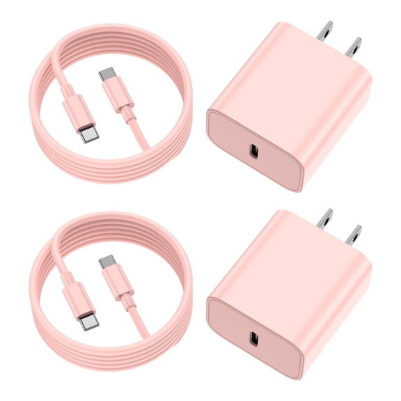 iPhone 17 16 15 Charger Fast Charging, 2-Pack USB C Charger Block with 6Ft Type C Cable Compatible with iPhone 17/17 Plus/17 Pro Max/17 Air/16/16 Plus/16 Pro Max/15 Pro Max/iPad Pro-Pink
