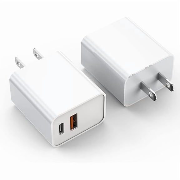 iPhone 17/16 Charger Block, 2Pack 20W Dual Port PD Fast USB C Wall Charger Adapter + USB A Quick Charging Brick Plug Compatible with iPhone Air/17/16/15/14/13/12/11/Pro Max/Plus/XS/XR/X,iPad,AirPods