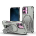 thumbnail image 1 of for iPhone 17 6.1-inch Case [Compatible with MagSafe] Built in Invisible Stand, Military Grade Shockproof Soft TPU Protective Cover Case,Grey,For iPhone 17, 1 of 8