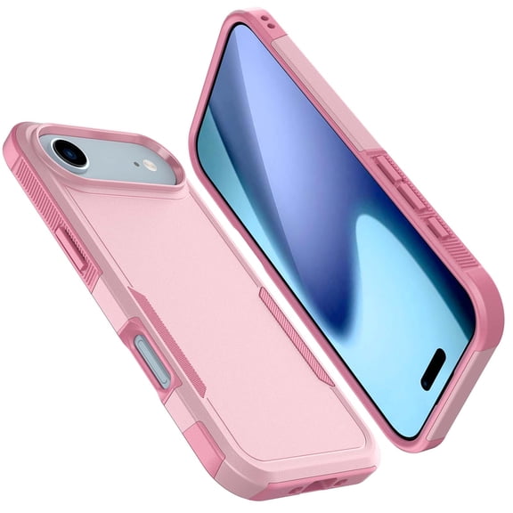 For iPhone 17 Air 5G 2025 Case ,Sturdy Phone Case for Apple 17 Air 6.5 inch ,Tiflook Shockproof Protection Heavy Duty Armor Hard Plastic & Rubber Rugged Bumper 2-in-1 Case Cover ( Pink )