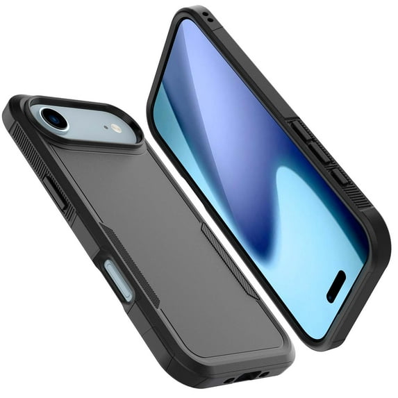 For iPhone 17 Air 5G 2025 Case ,Sturdy Phone Case for Apple 17 Air 6.5 inch ,Tiflook Shockproof Protection Heavy Duty Armor Hard Plastic & Rubber Rugged Bumper 2-in-1 Case Cover ( Black )