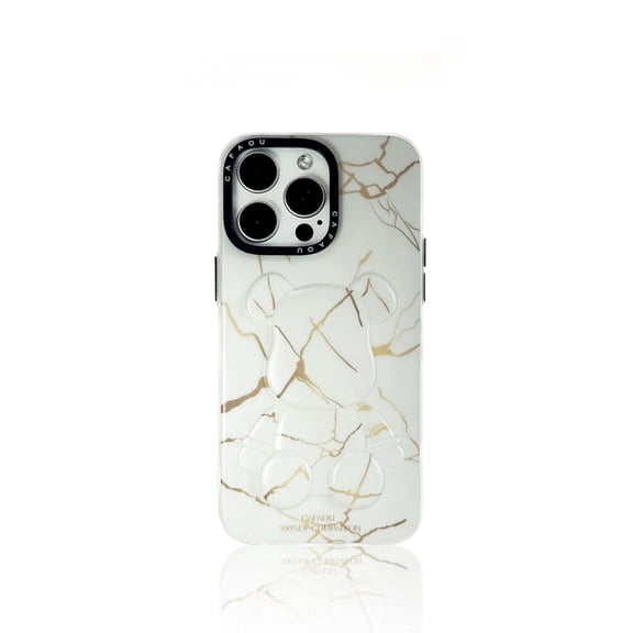 For iPhone Air Case, 3D Bear with Marble Print Phone Case, Stylish Protective Cover Compatible with Precise Cutouts, Shockproof and Anti-Slip Silicone Design for Enhanced Safety