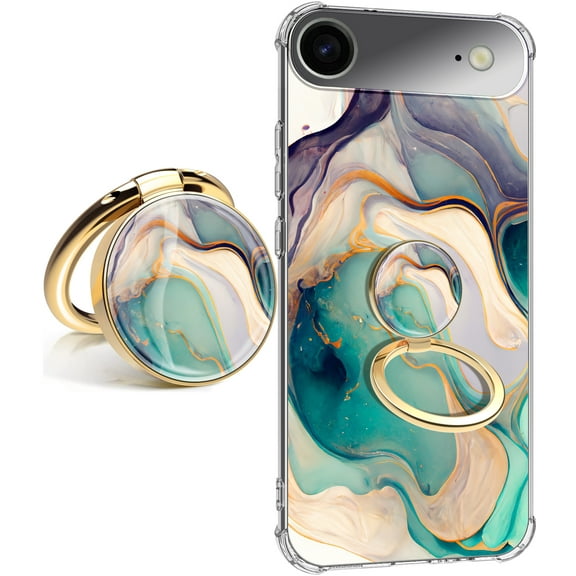 for iPhone 17 Air Case 6.6", [10FT Military Grade Drop Test] Flowers Planet Soft Slim TPU Protective Shockproof Phone Case Cover(Alpine Lake with Holder)