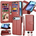 thumbnail image 1 of iPhone 17 Air Case,for iPhone 17 Air 6.5" Wallet Phone Case,Takfox PU Leather Magnetic Detachable Card Holders Shockproof Kickstand Protective [Flip Folio Cover] for iPhone 17 Air- Wine, 1 of 7