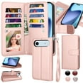 thumbnail image 1 of iPhone 17 Air Case,for iPhone 17 Air 6.5" Wallet Phone Case,Takfox PU Leather Magnetic Detachable Card Holders Shockproof Kickstand Protective [Flip Folio Cover] for iPhone 17 Air - Pink, 1 of 7