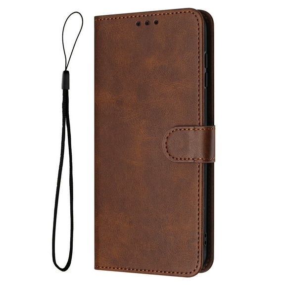 For iPhone 17 Air Wallet Case with Card Slot,PU Leather Flip Shell [Kickstand][Magnetic Closure][Wrist Strap] Shockproof Anti-Scratch Phone Case Cover Fit iPhone 17 Air,Brown