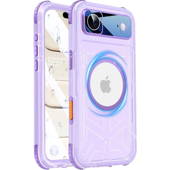 for iPhone 17 Air Waterproof Case Magnetic, Built in Camera Control [Screen Protector] [Lanyard], Fit for Magsafe Heavy Duty Rugged Full Body IP68 17 Air Phone Case, 6.5"