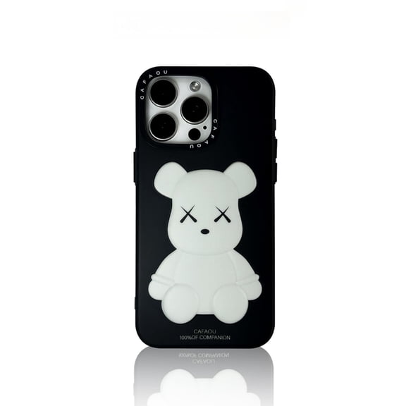 For iPhone 17 Case,3D Cute Bear Design Phone Case,Stylish and Protective Cover Compatible with Precise Cutouts,Shock-Absorbing and Anti-Slip Silicone Shell