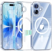 for iPhone 17 Case,Acrylic Clear Back,2X Screen Protector,Compatible with Mag Safe,Camera Control, Magnetic Phone Case Shockproof Cover for iPhone 17 6.3"