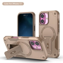 for iPhone 17 Case, Built-in Kickstand, Compatible with Magsafe, Luxury Military-Grade Armor Shockproof Drop Protective Rugged Cover Hybrid Cell Phone Case for iPhone 17 - Desert