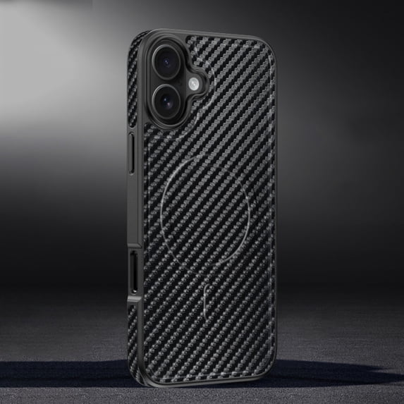 For iPhone 17 Case Compatible with MagSafe, Luxury Slim Shockproof Protective Cover with Leopard Print & Carbon Fiber Texture, Magnetic Phone Case for Women and Men,B