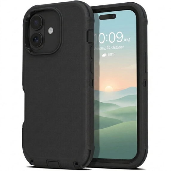 iPhone 17 Case Cover 3 Layer Rugged / Heavy Duty / Shockproof 6.1" Black