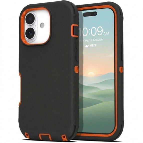 iPhone 17 Case Cover 3 Layer Rugged / Heavy Duty / Shockproof 6.1" Orange